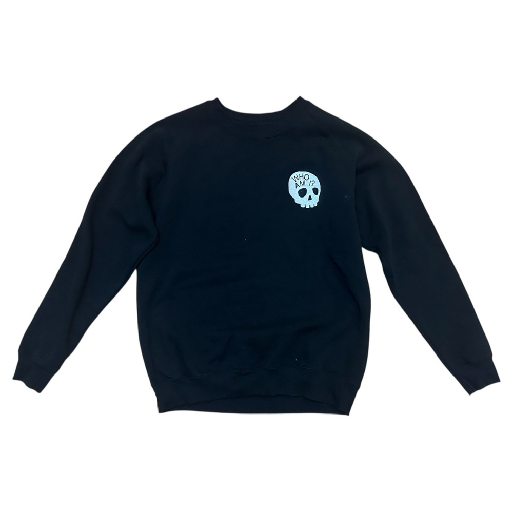 Pale Waves Who Am I Embroidred Sweatshirt in Black/White, Large